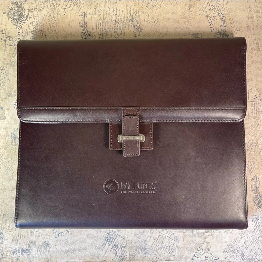 Cutter & Buck American Classic Leather Tri Fold Executive Portfolio Padfolio
